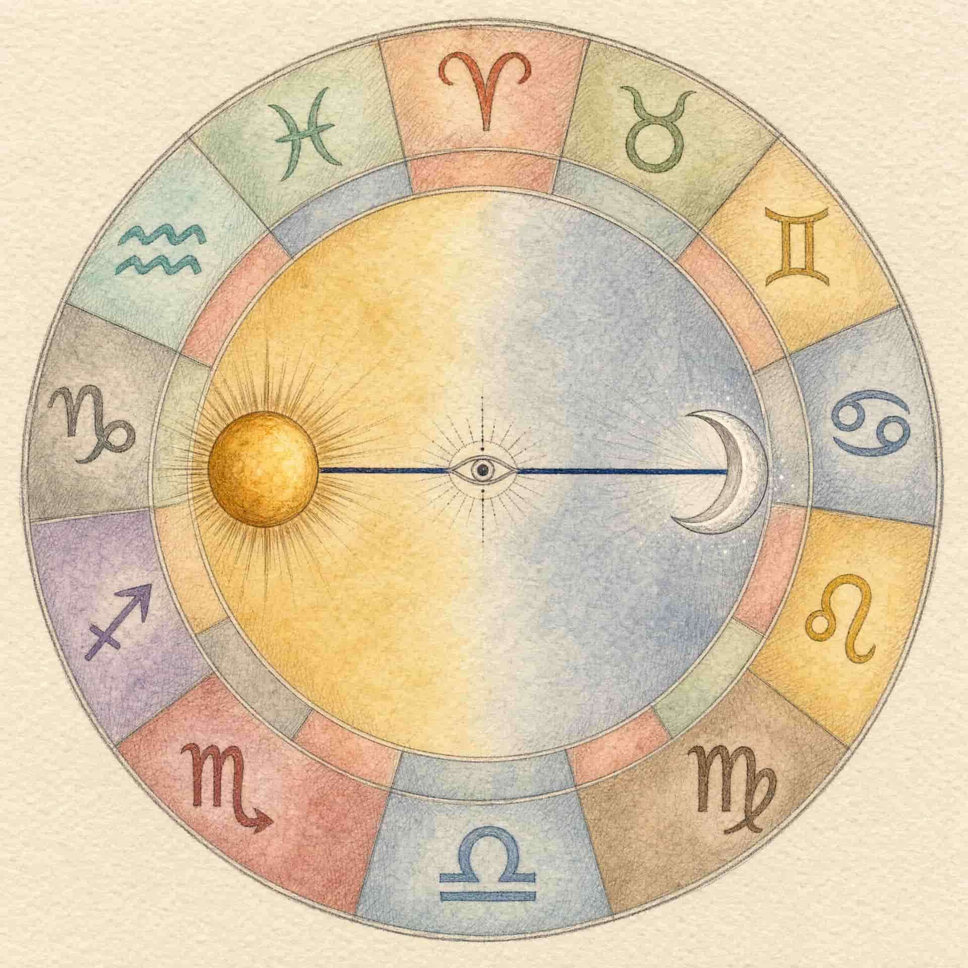 Astrologischer Aspekt Opposition – Planeten im 180-Grad-Winkel